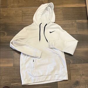 Nike White Hoodie Med Thermafit